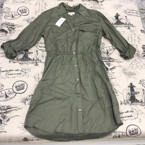 Style & Co Solid Utility Shirtdress - Picture 2 of 6